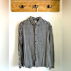 NWOT Men’s H&M Logg Reg Fit L Flannel Shirt. Blue/Cream